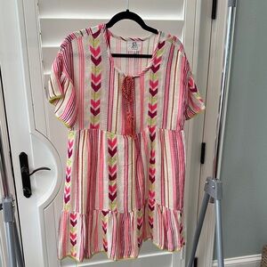 Multi-Colored Striped Casual Dress